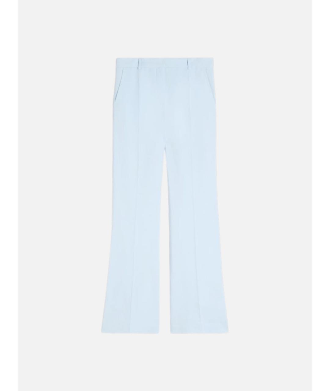 SPORTMAX Синие вискозные брюки широкие, фото 6