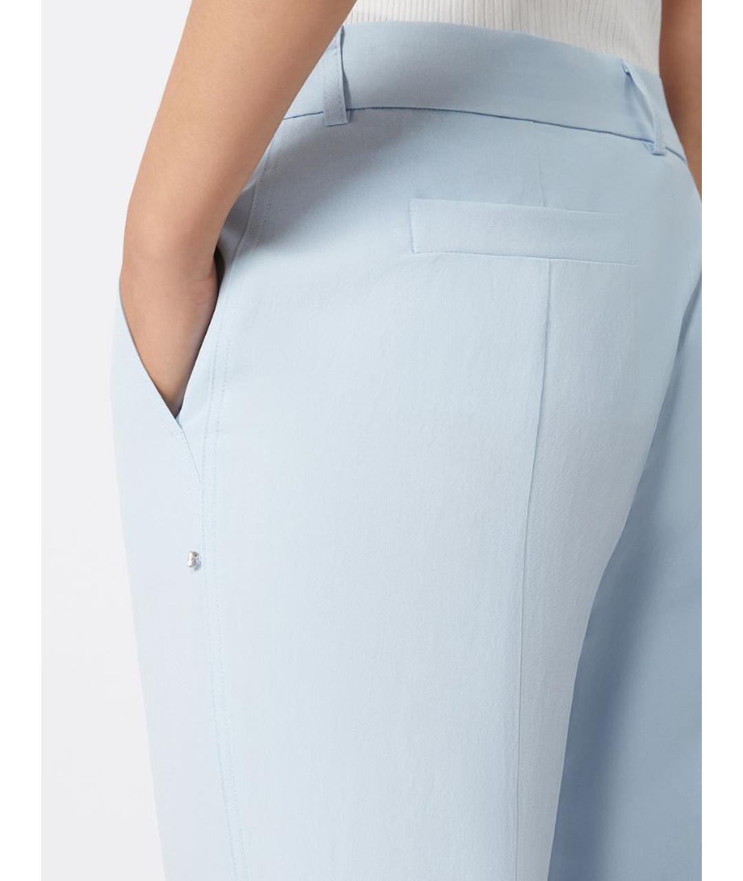 SPORTMAX Синие вискозные брюки широкие, фото 5