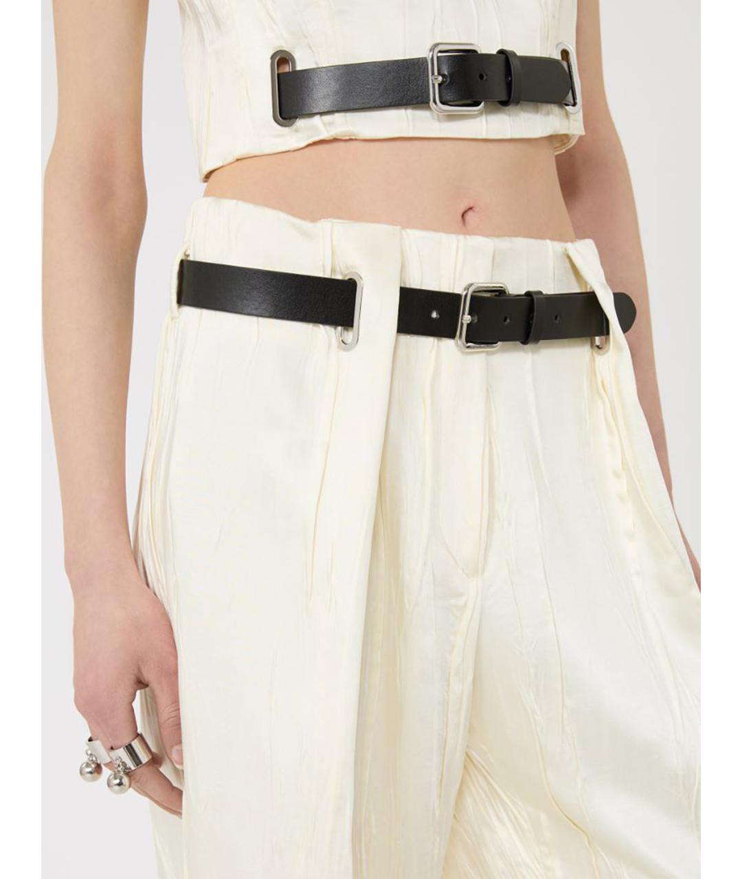 SPORTMAX Белые полиэстеровые прямые брюки, фото 6