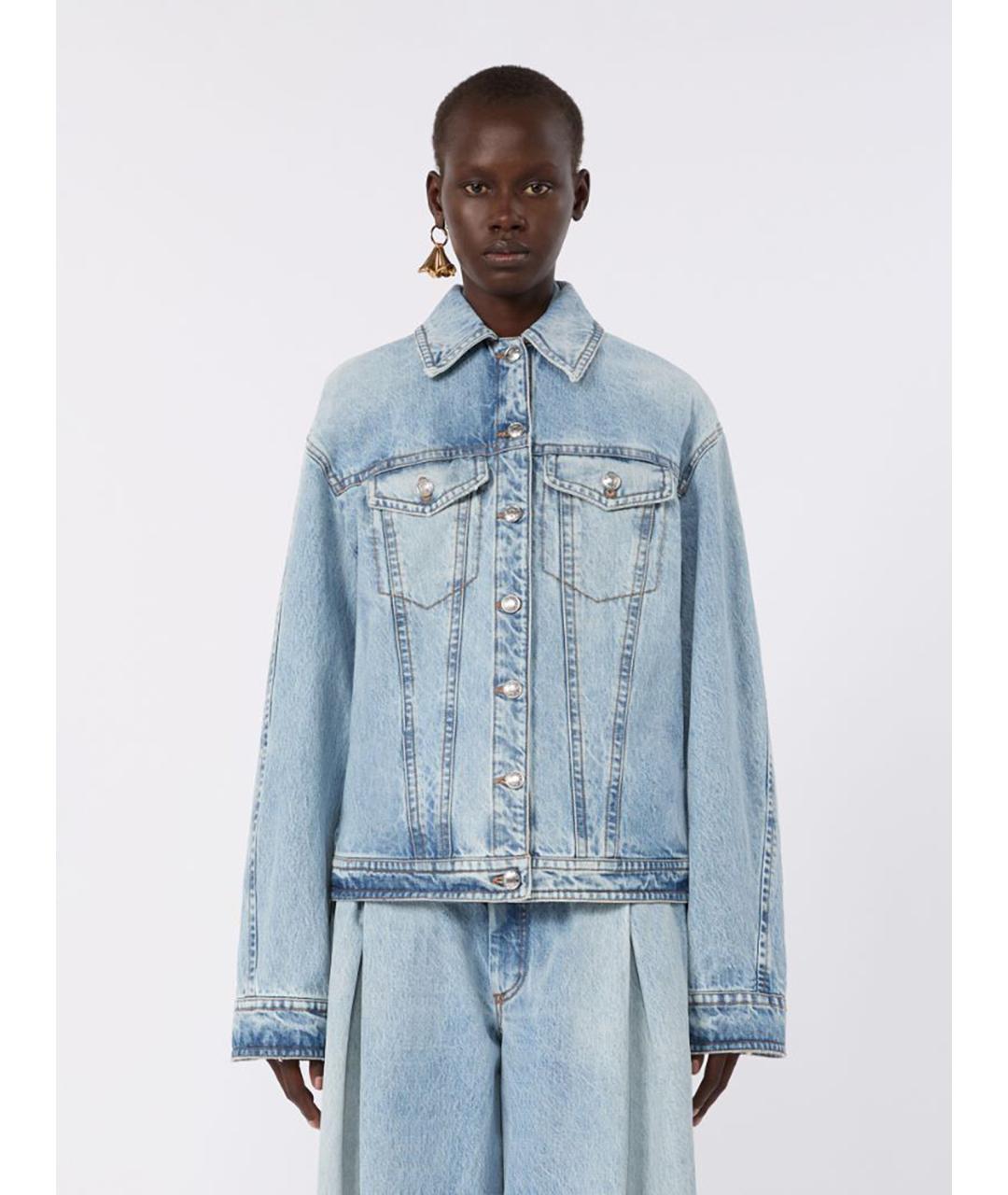 SPORTMAX Синяя хлопковая куртка, фото 3