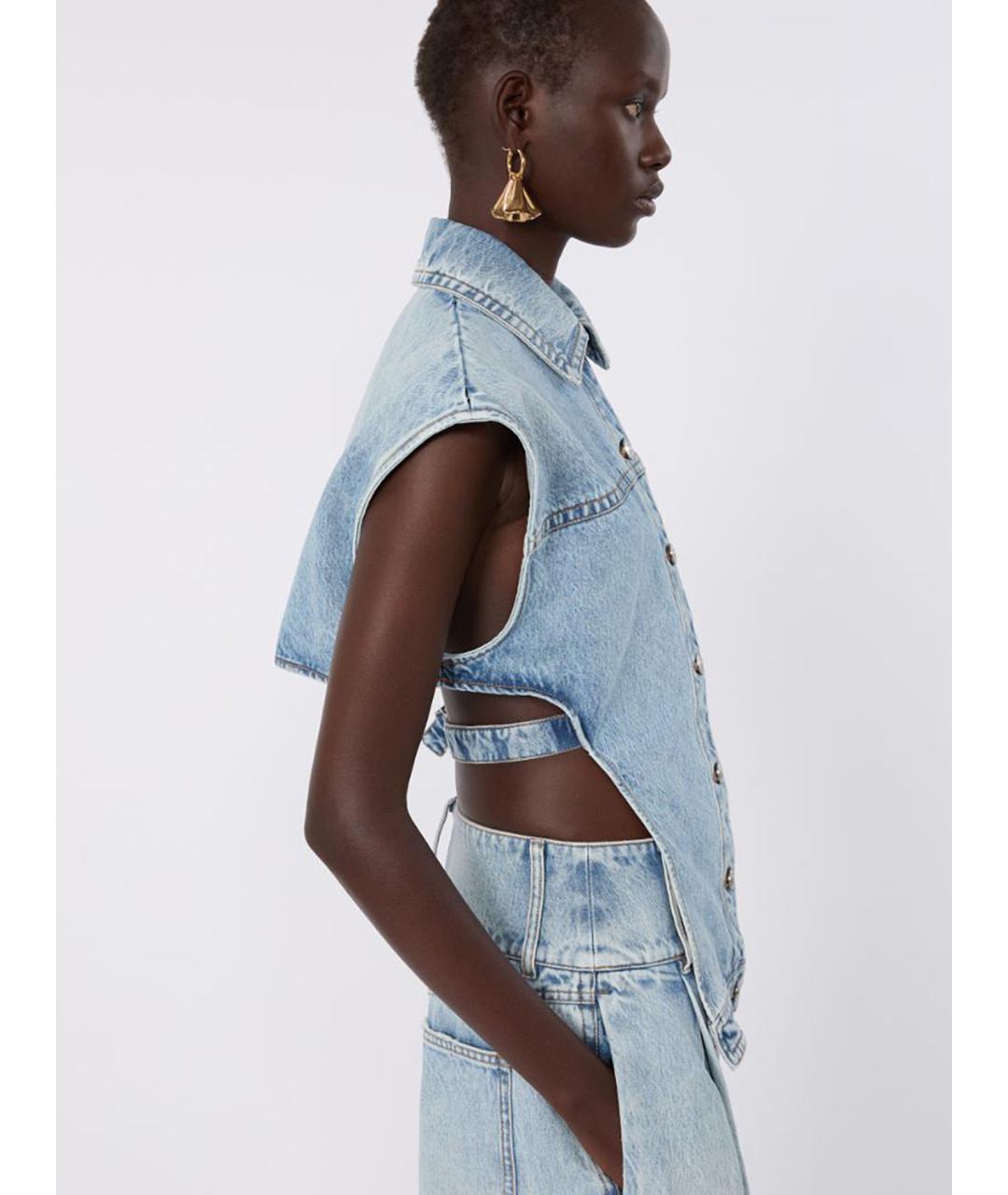 SPORTMAX Синяя хлопковая куртка, фото 5