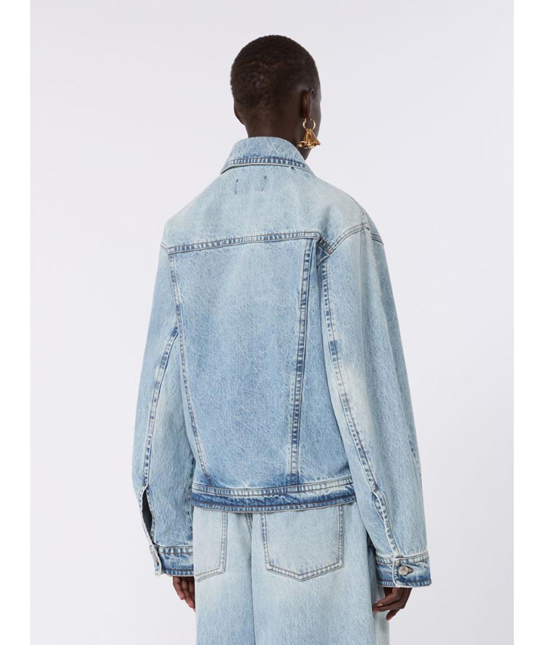 SPORTMAX Синяя хлопковая куртка, фото 4