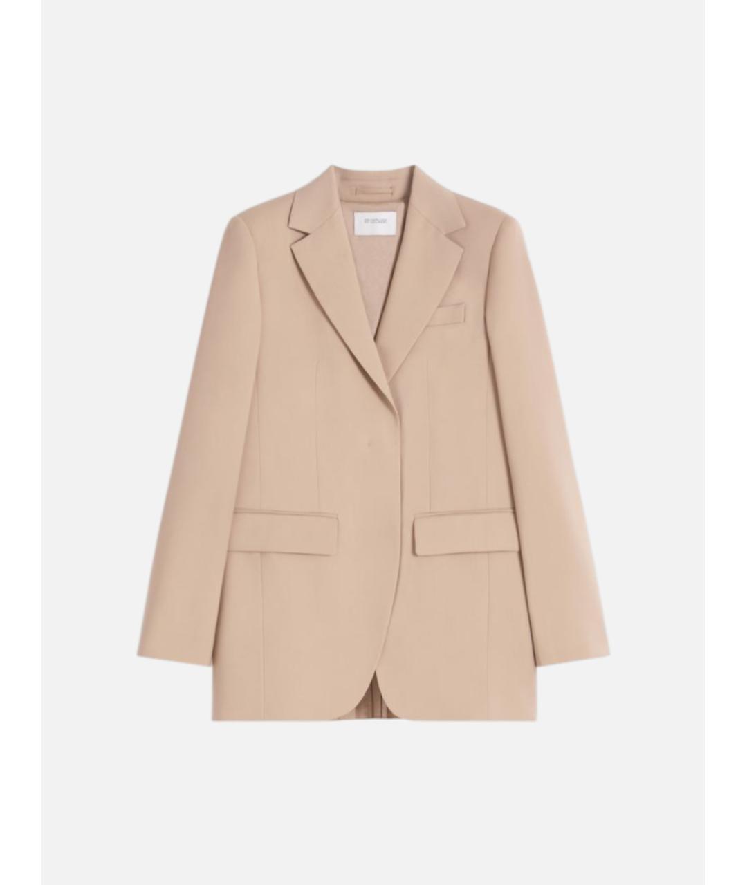 SPORTMAX Бежевый шерстяной жакет/пиджак, фото 6