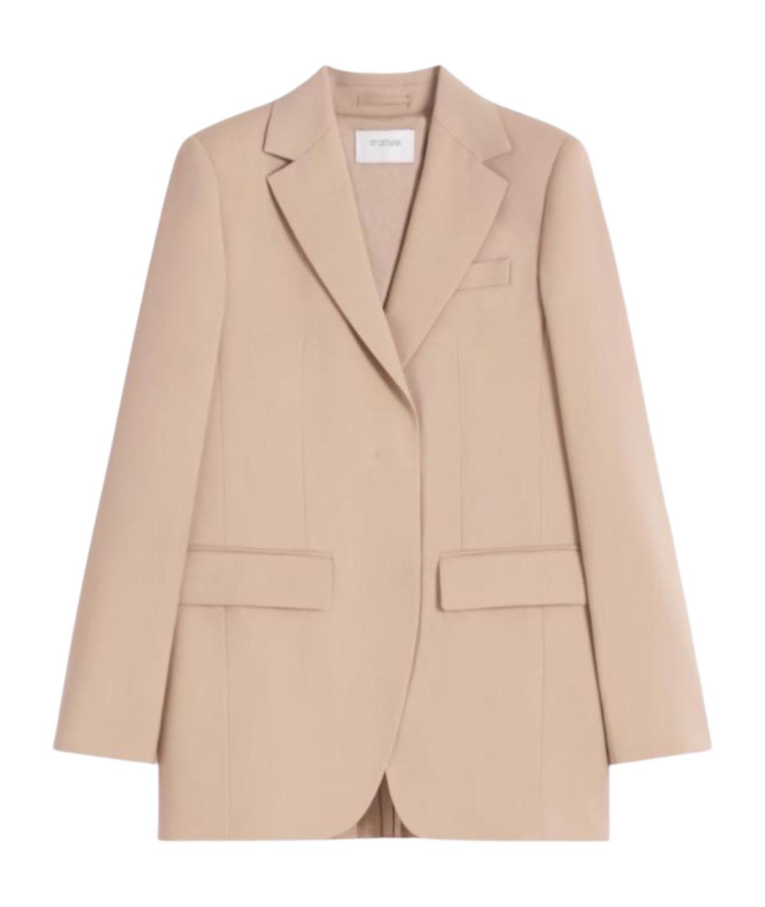 SPORTMAX Бежевый шерстяной жакет/пиджак, фото 1