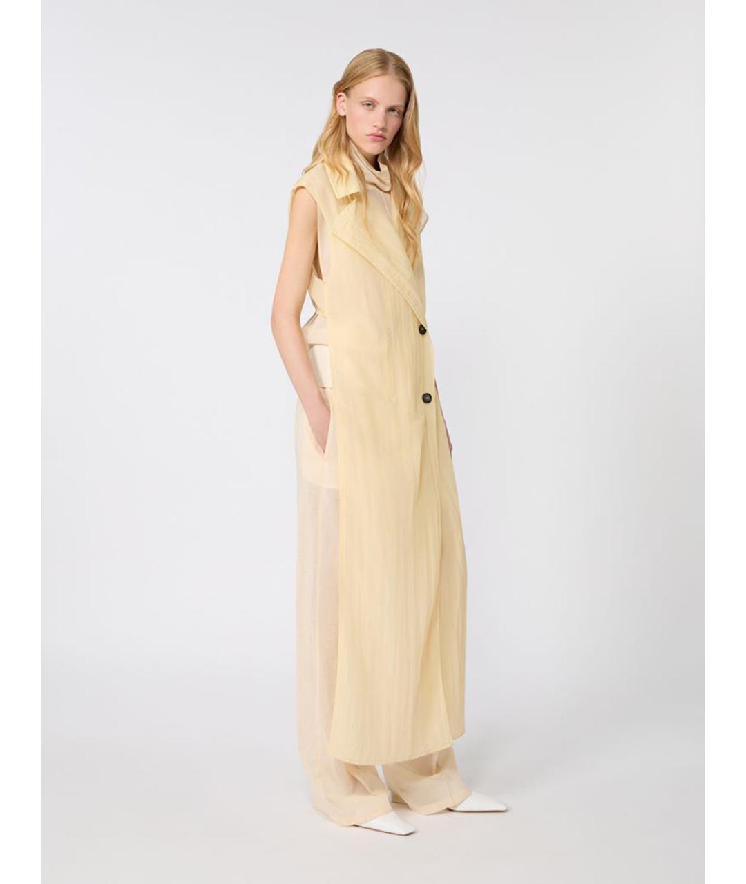 SPORTMAX Бежевый полиамидовый тренч/плащ, фото 5