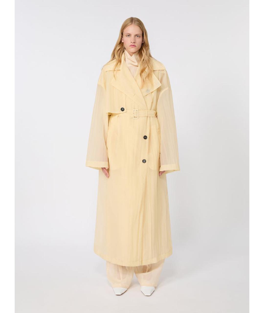 SPORTMAX Бежевый полиамидовый тренч/плащ, фото 3