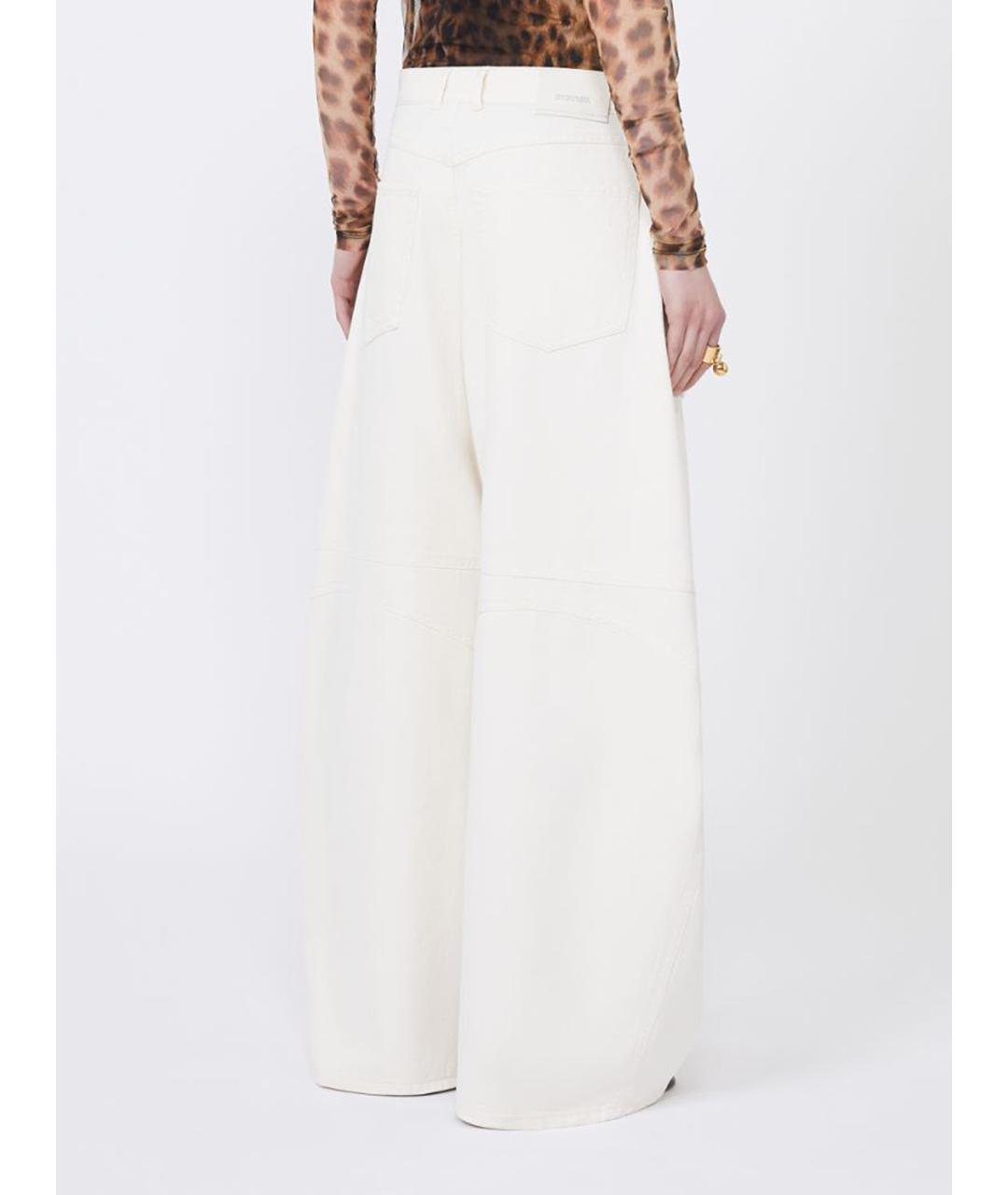 SPORTMAX Бежевые хлопковые брюки широкие, фото 4