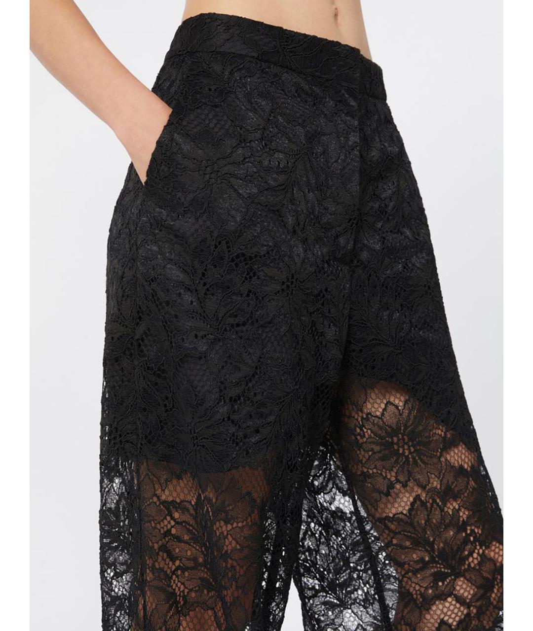 SPORTMAX Черные полиэстеровые прямые брюки, фото 5