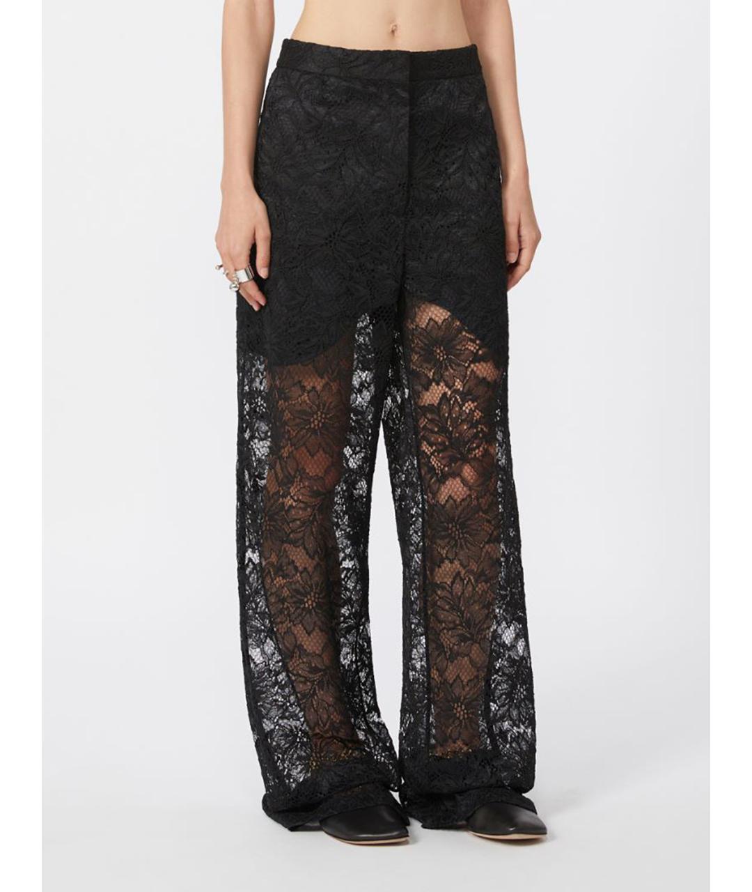 SPORTMAX Черные полиэстеровые прямые брюки, фото 3