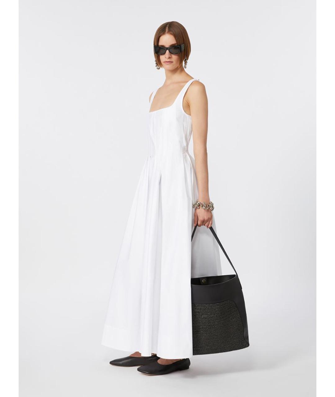 SPORTMAX Белое хлопковое повседневное платье, фото 2