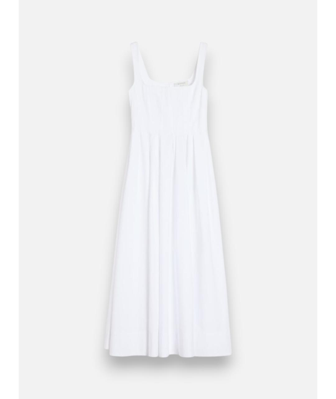 SPORTMAX Белое хлопковое повседневное платье, фото 6