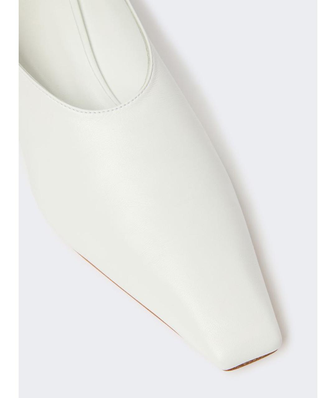 SPORTMAX Белые кожаные туфли, фото 4