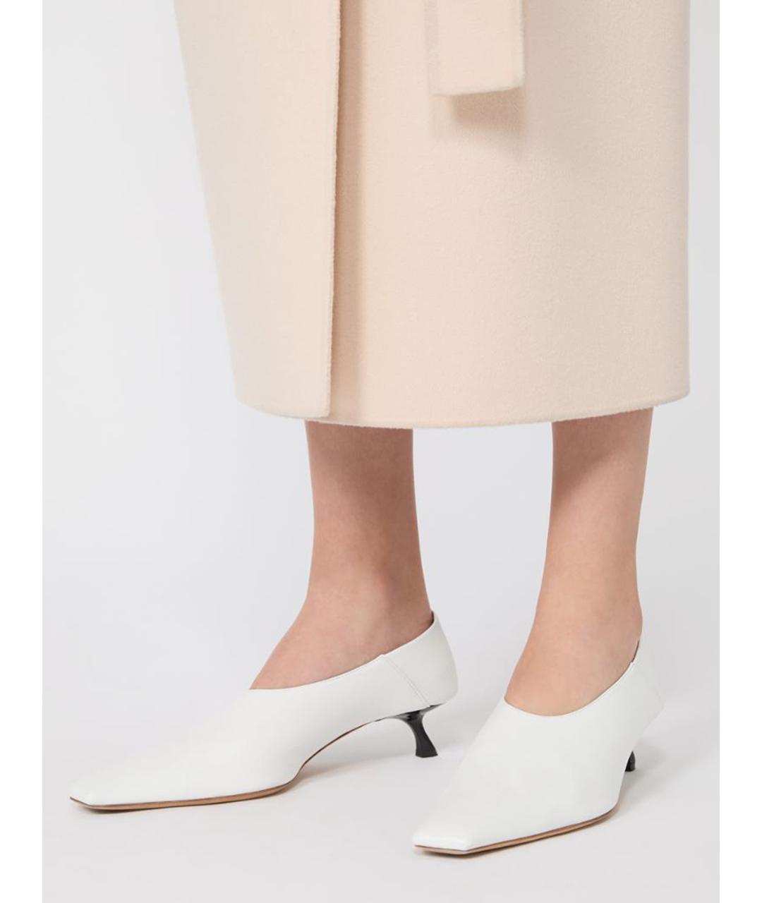 SPORTMAX Белые кожаные туфли, фото 2