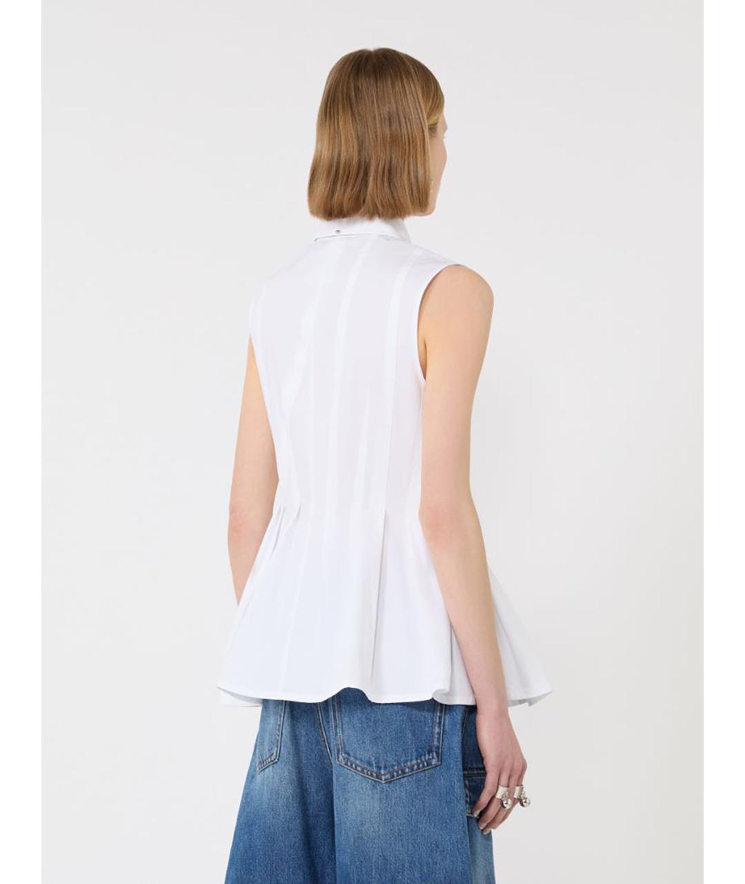 SPORTMAX Белая хлопковая рубашка, фото 4