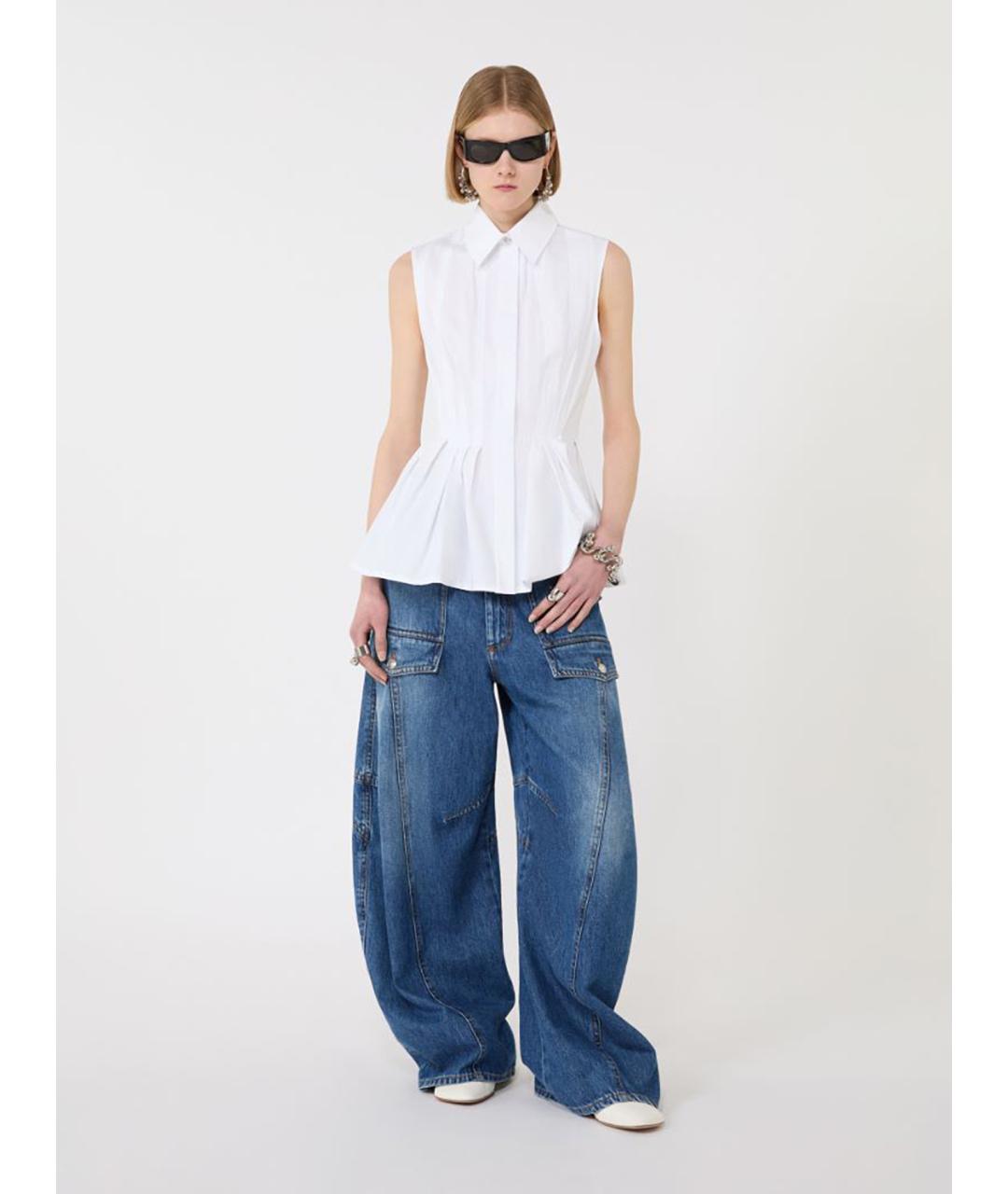 SPORTMAX Белая хлопковая рубашка, фото 2