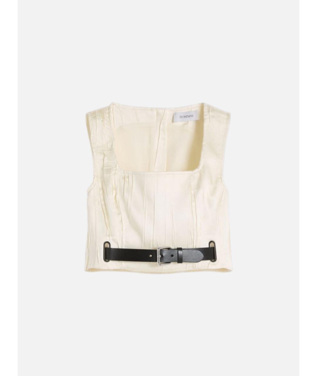 SPORTMAX Бежевая полиэстеровая блузы, фото 6