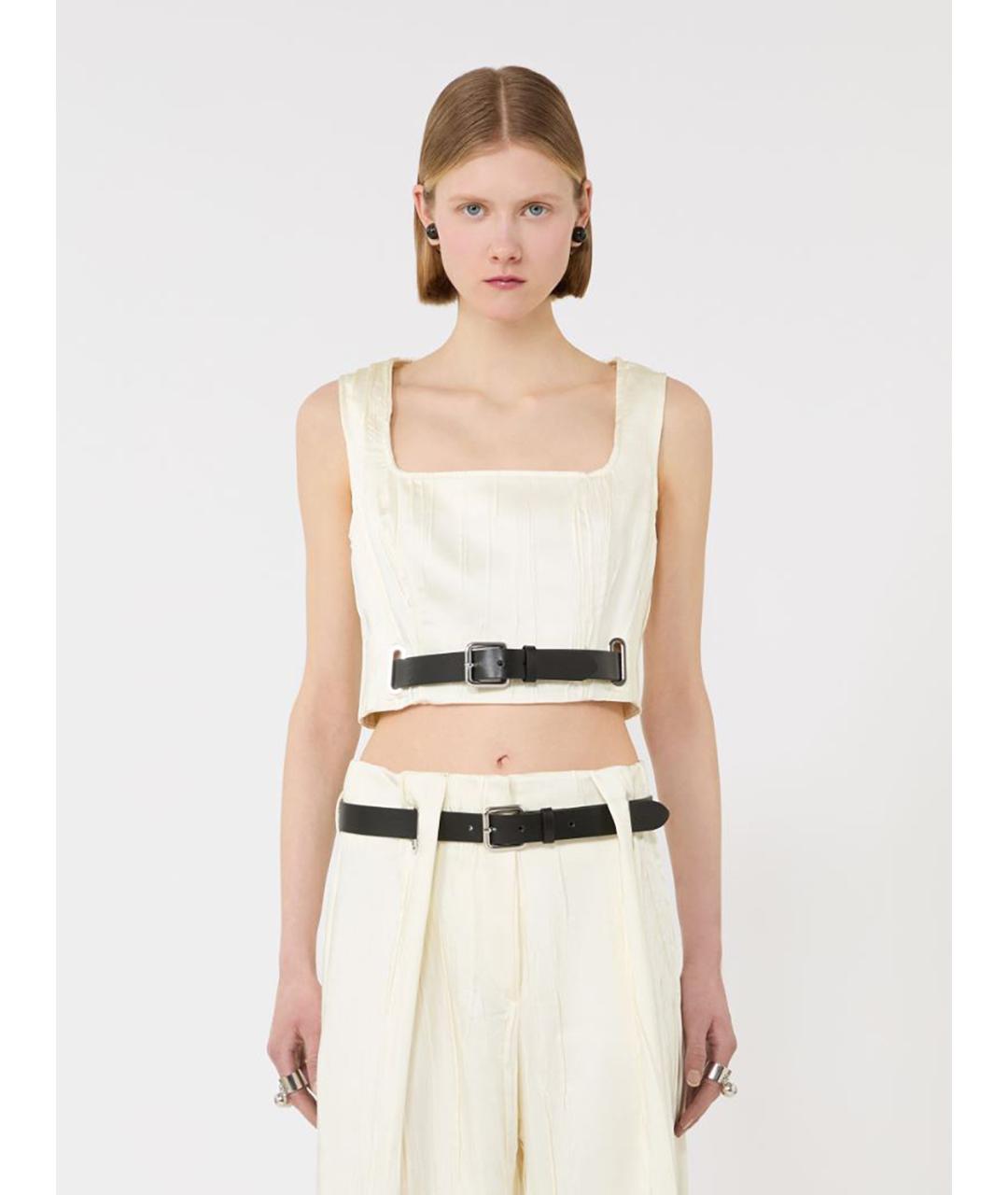 SPORTMAX Бежевая полиэстеровая блузы, фото 5