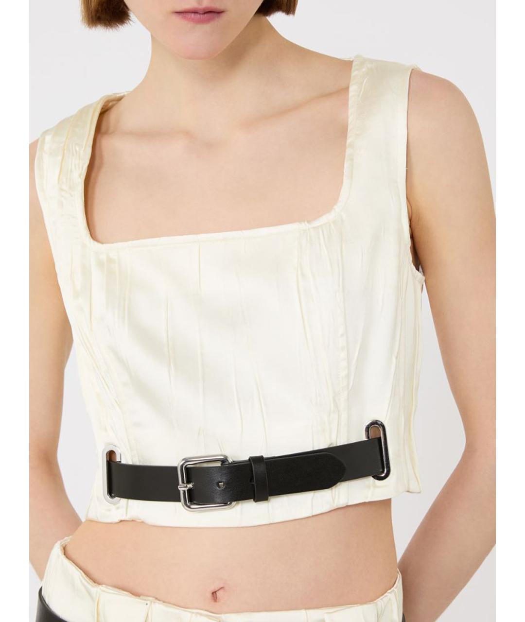 SPORTMAX Бежевая полиэстеровая блузы, фото 4