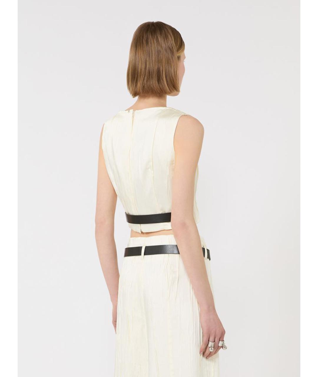 SPORTMAX Бежевая полиэстеровая блузы, фото 3