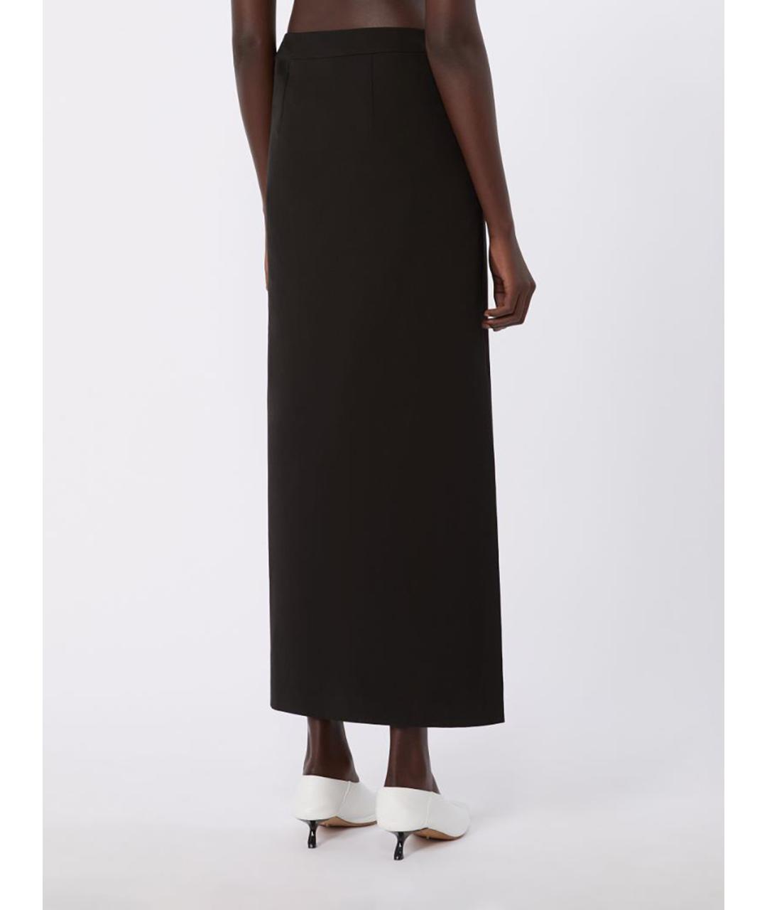 SPORTMAX Черная хлопковая юбка миди, фото 4