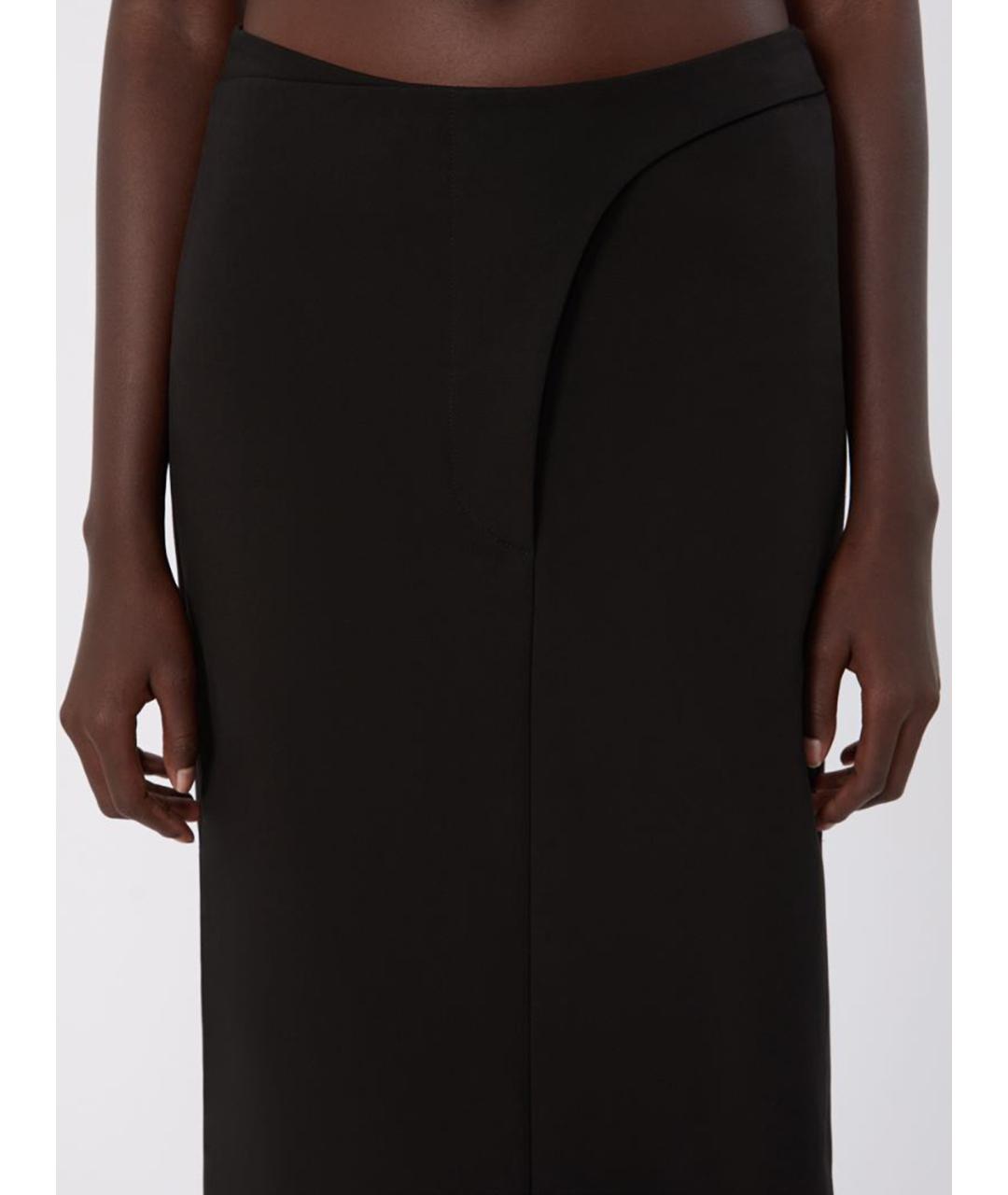 SPORTMAX Черная хлопковая юбка миди, фото 3