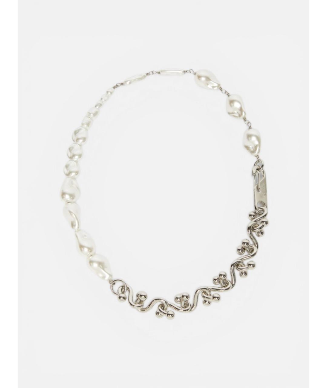 SPORTMAX Серебряное металлическое колье, фото 5