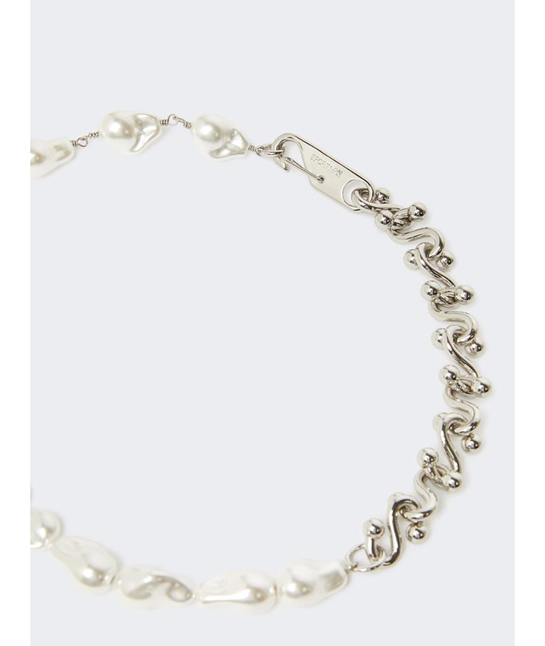 SPORTMAX Серебряное металлическое колье, фото 2