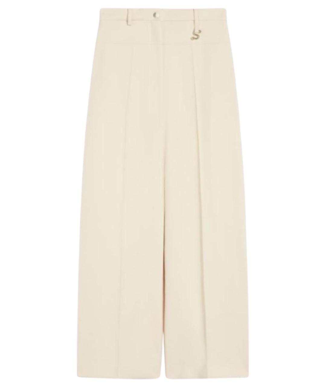 SPORTMAX Бежевые хлопковые брюки широкие, фото 1