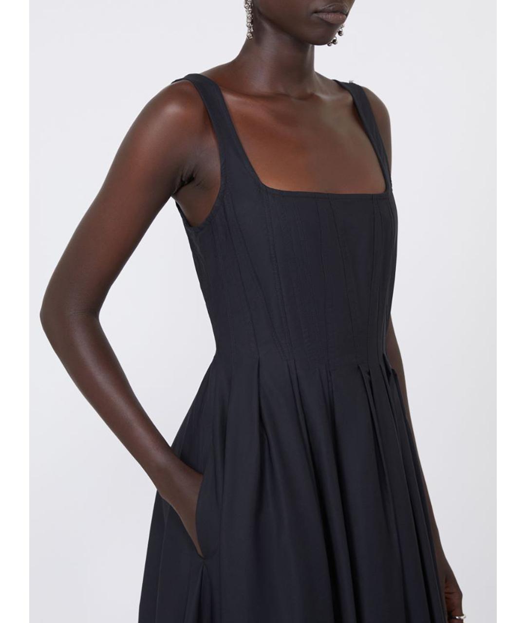 SPORTMAX Черное хлопковое повседневное платье, фото 5