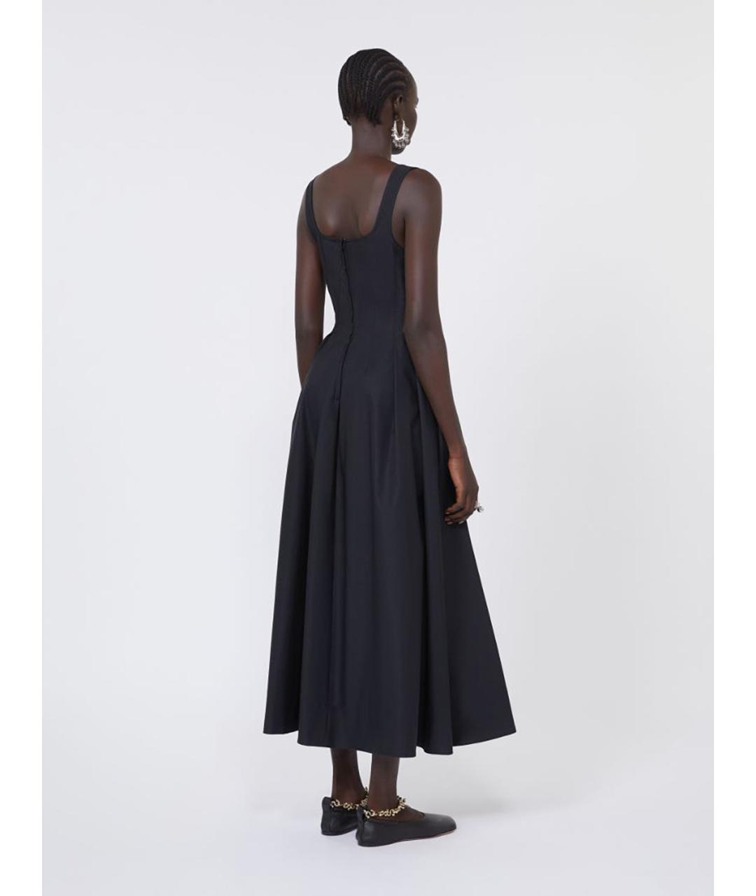 SPORTMAX Черное хлопковое повседневное платье, фото 4