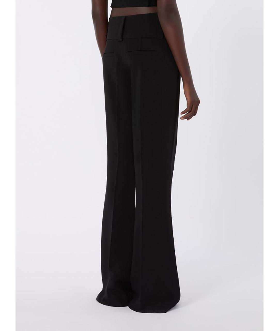 SPORTMAX Черные вискозные брюки широкие, фото 4