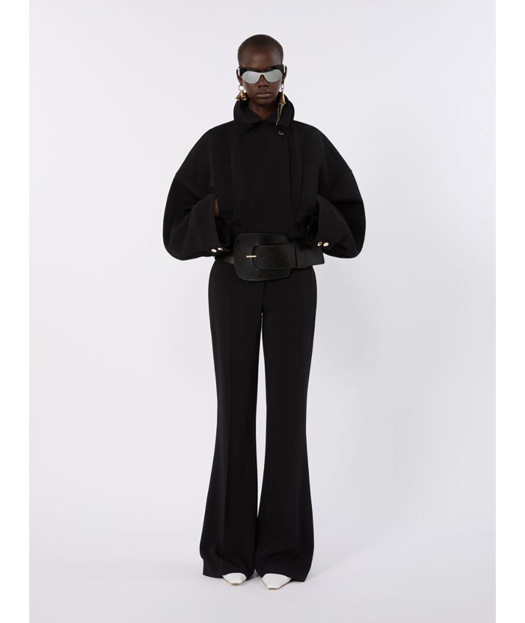 SPORTMAX Черные вискозные брюки широкие, фото 2