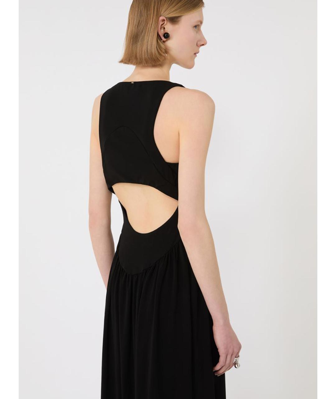 SPORTMAX Черное вискозное повседневное платье, фото 4