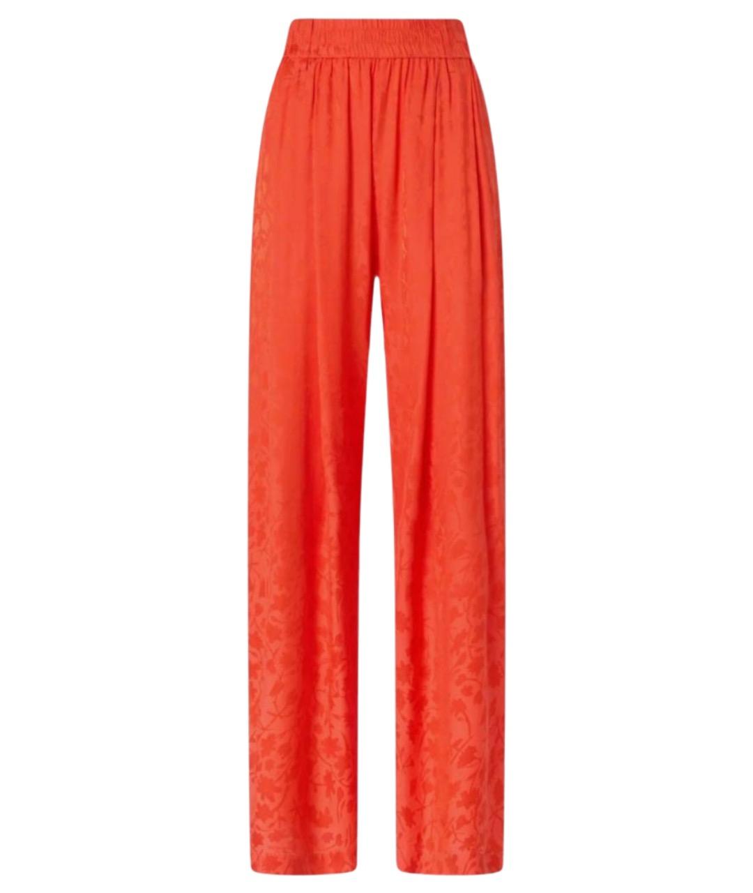PINKO Красные вискозные прямые брюки, фото 1
