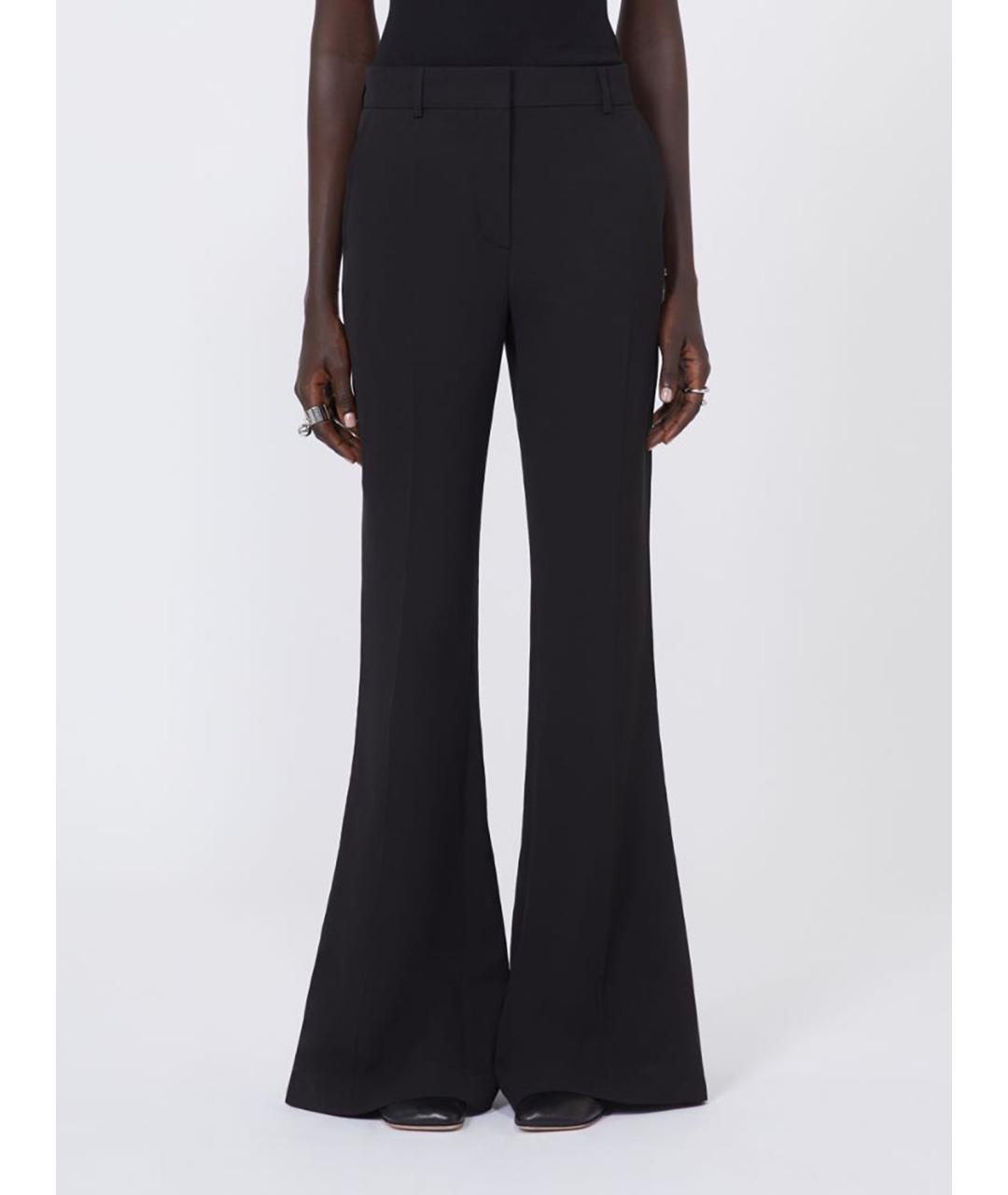 SPORTMAX Черные вискозные брюки широкие, фото 3