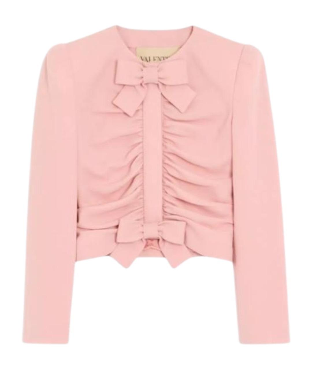 VALENTINO Розовый шерстяной жакет/пиджак, фото 1