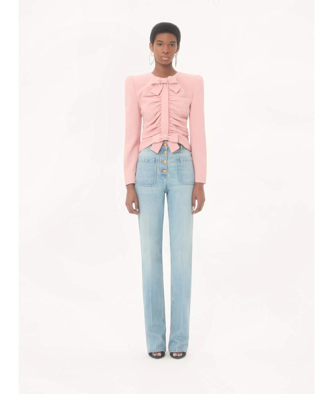 VALENTINO Розовый шерстяной жакет/пиджак, фото 2