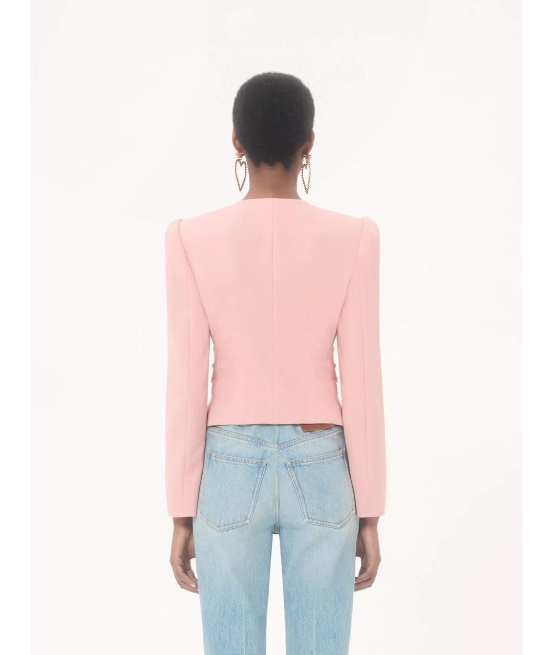 VALENTINO Розовый шерстяной жакет/пиджак, фото 4