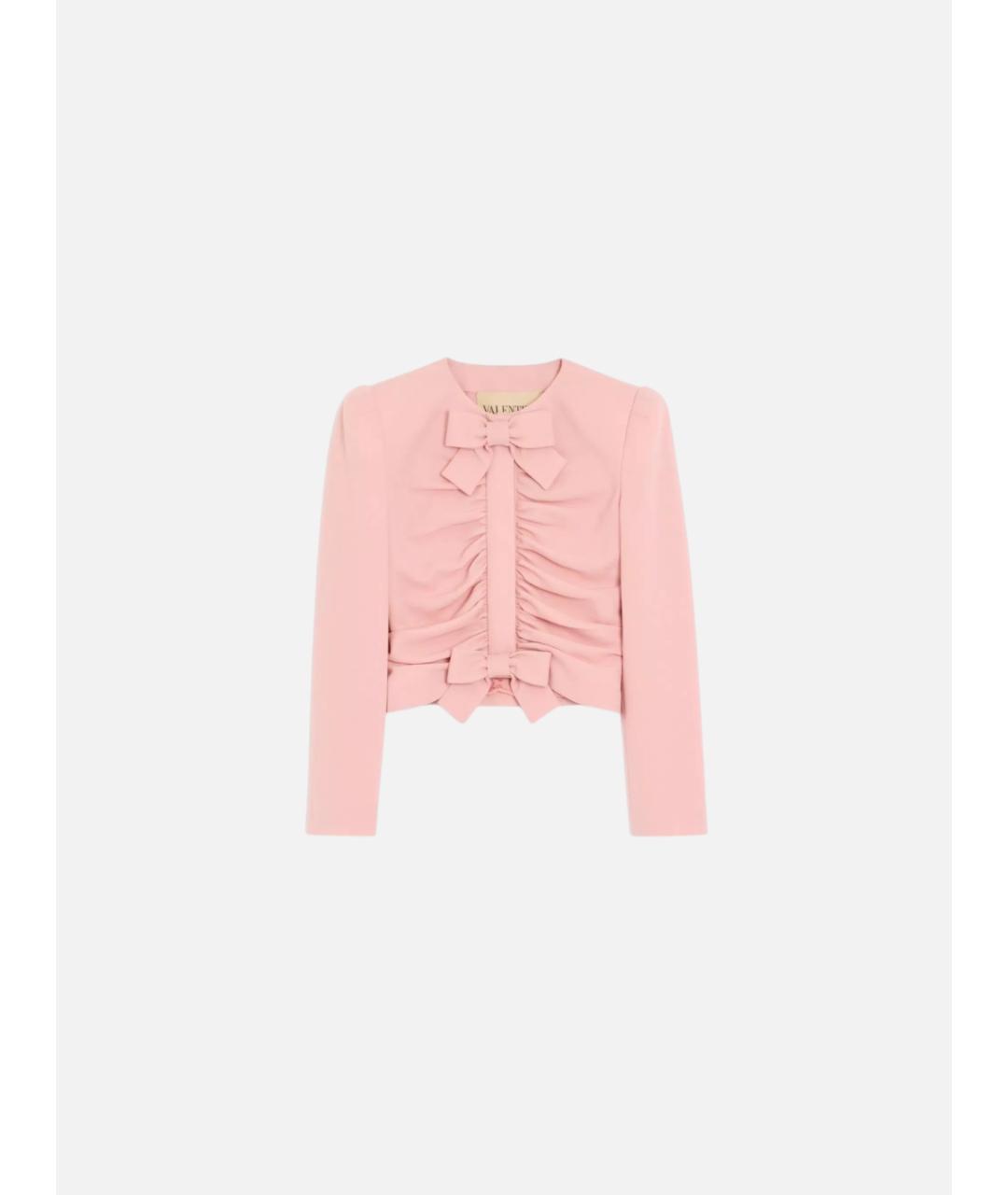 VALENTINO Розовый шерстяной жакет/пиджак, фото 5