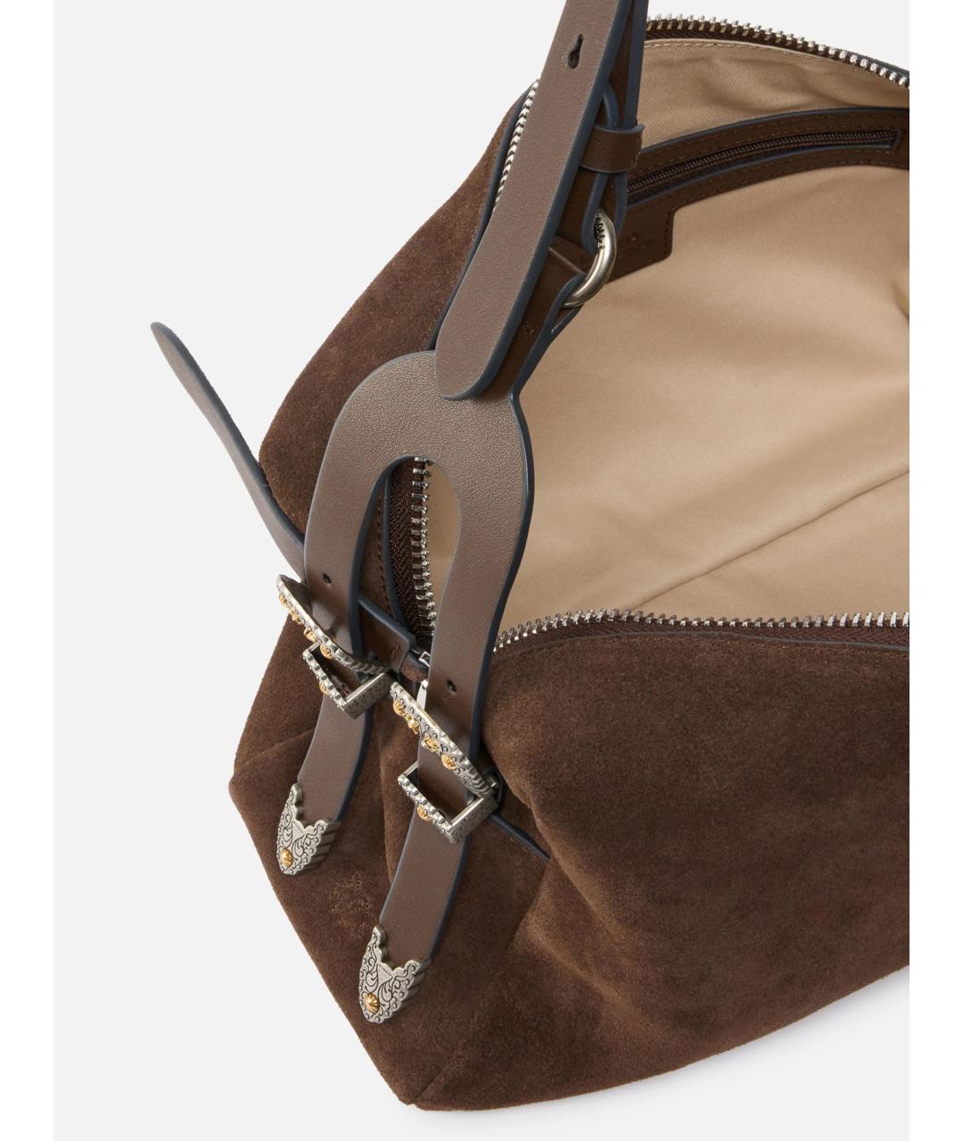 PINKO Коричневая кожаная сумка через плечо, фото 4