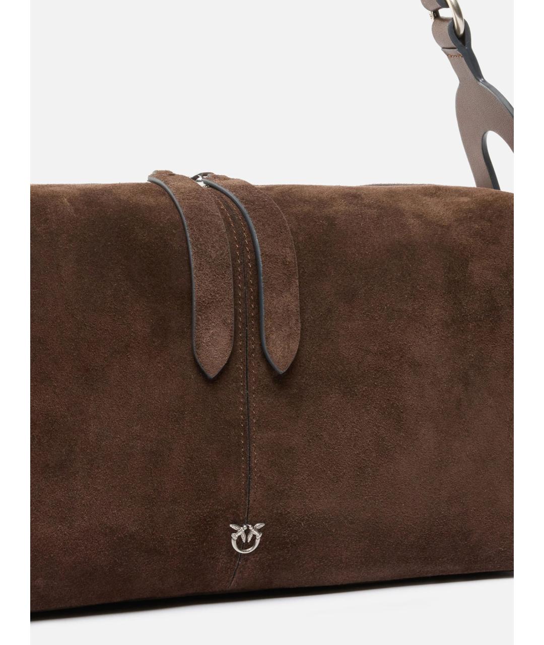 PINKO Коричневая кожаная сумка через плечо, фото 2