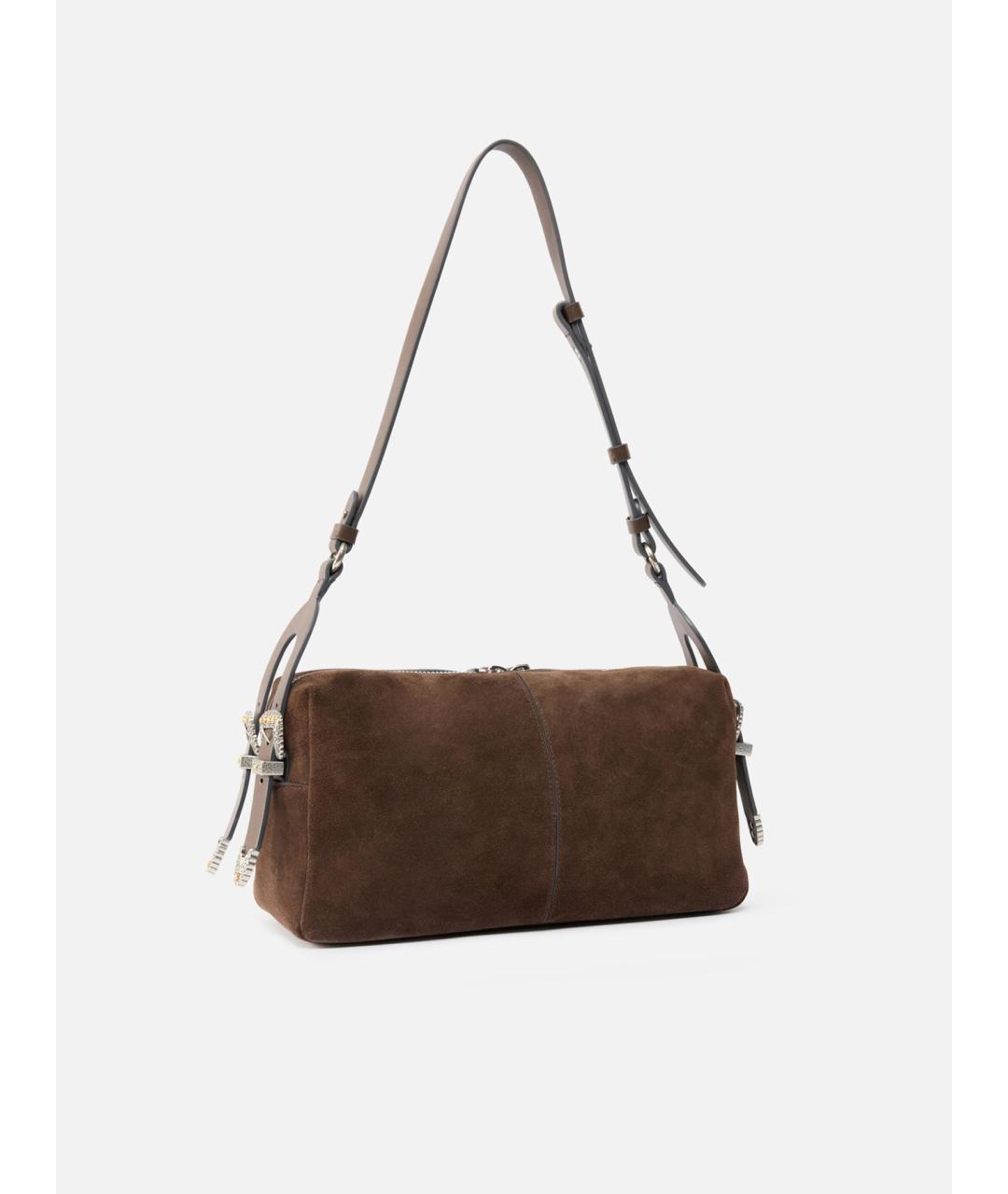 PINKO Коричневая кожаная сумка через плечо, фото 3