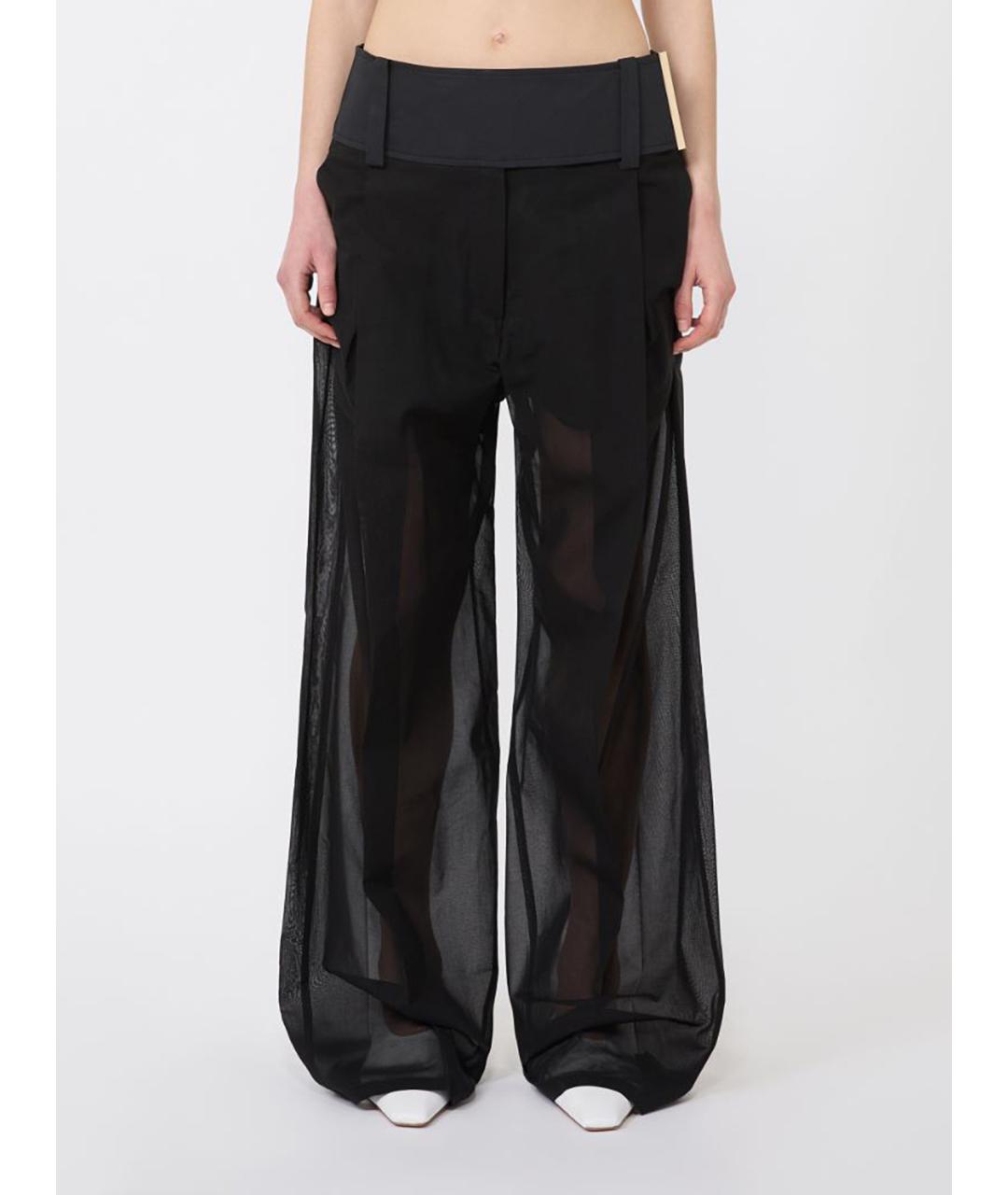 SPORTMAX Черные хлопковые брюки широкие, фото 3