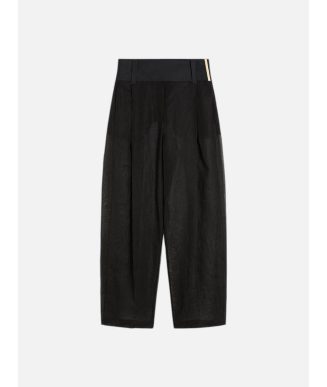 SPORTMAX Черные хлопковые брюки широкие, фото 6