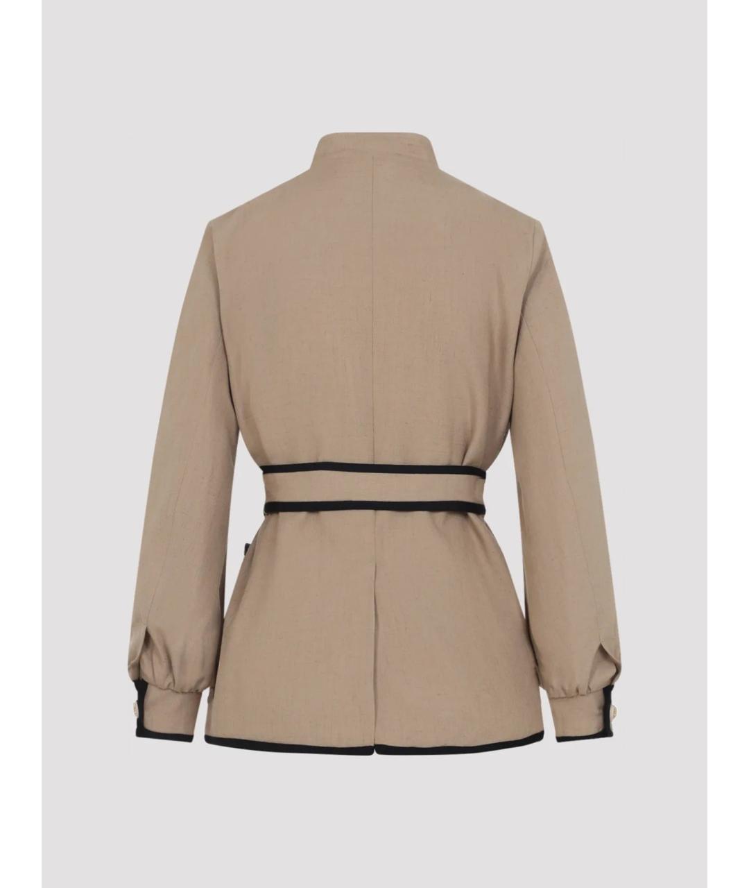 VALENTINO Бежевый вискозный жакет/пиджак, фото 2
