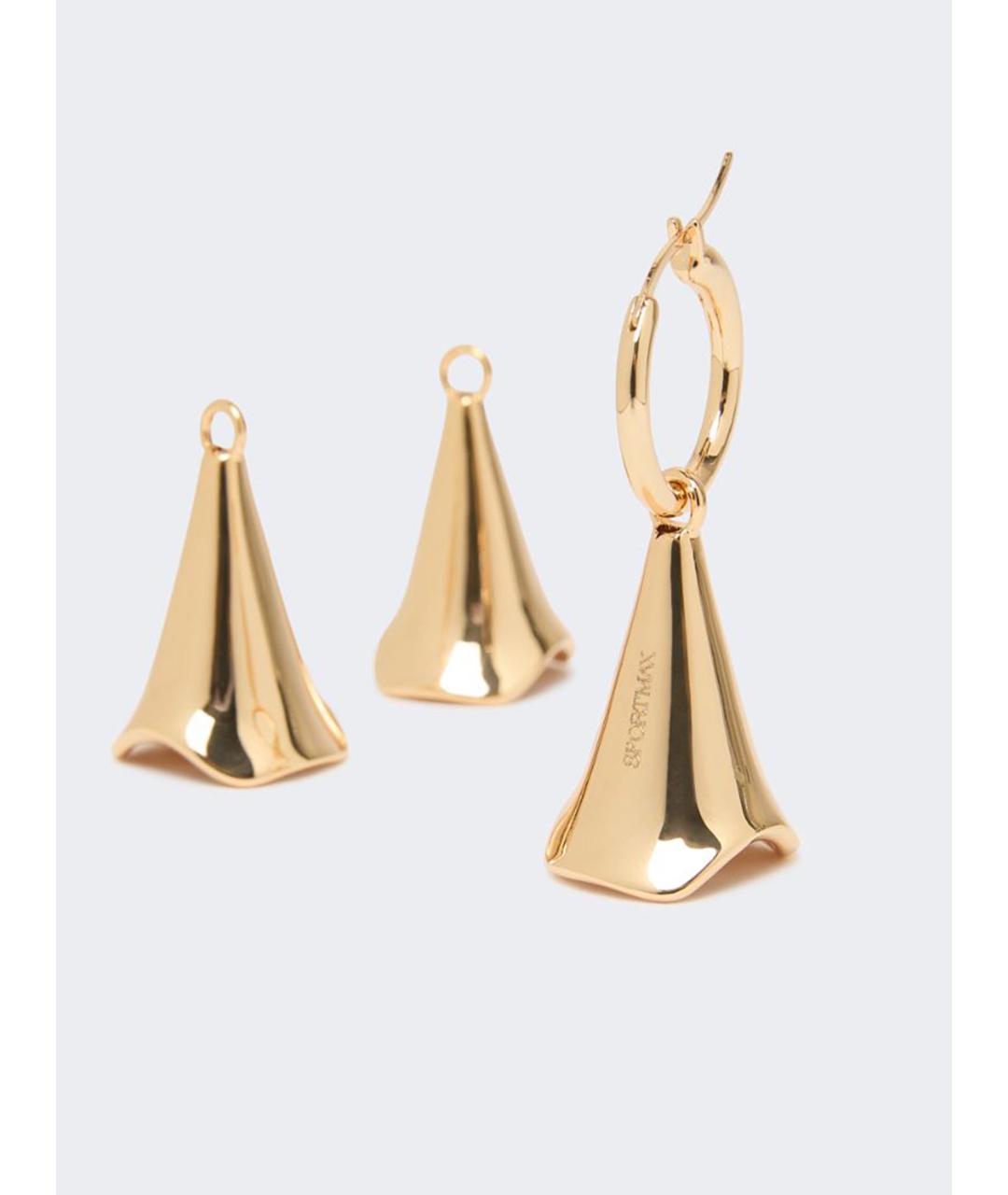 SPORTMAX Золотые металлические серьги, фото 3