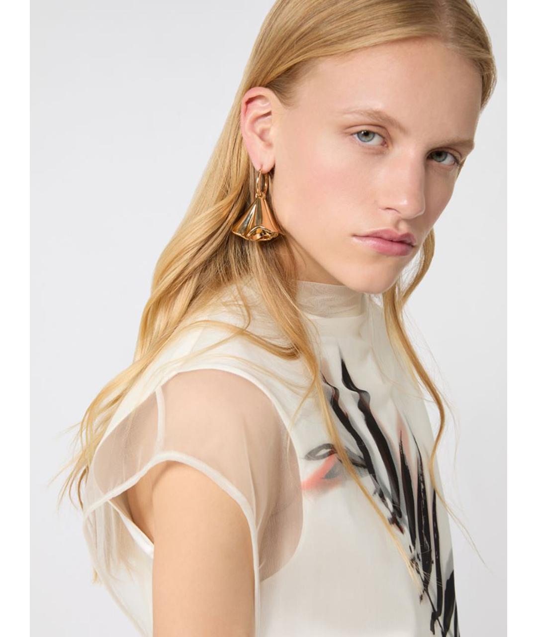 SPORTMAX Золотые металлические серьги, фото 4