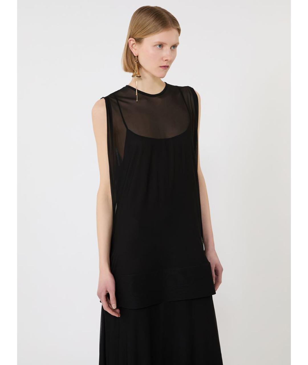 SPORTMAX Черное вискозное повседневное платье, фото 4