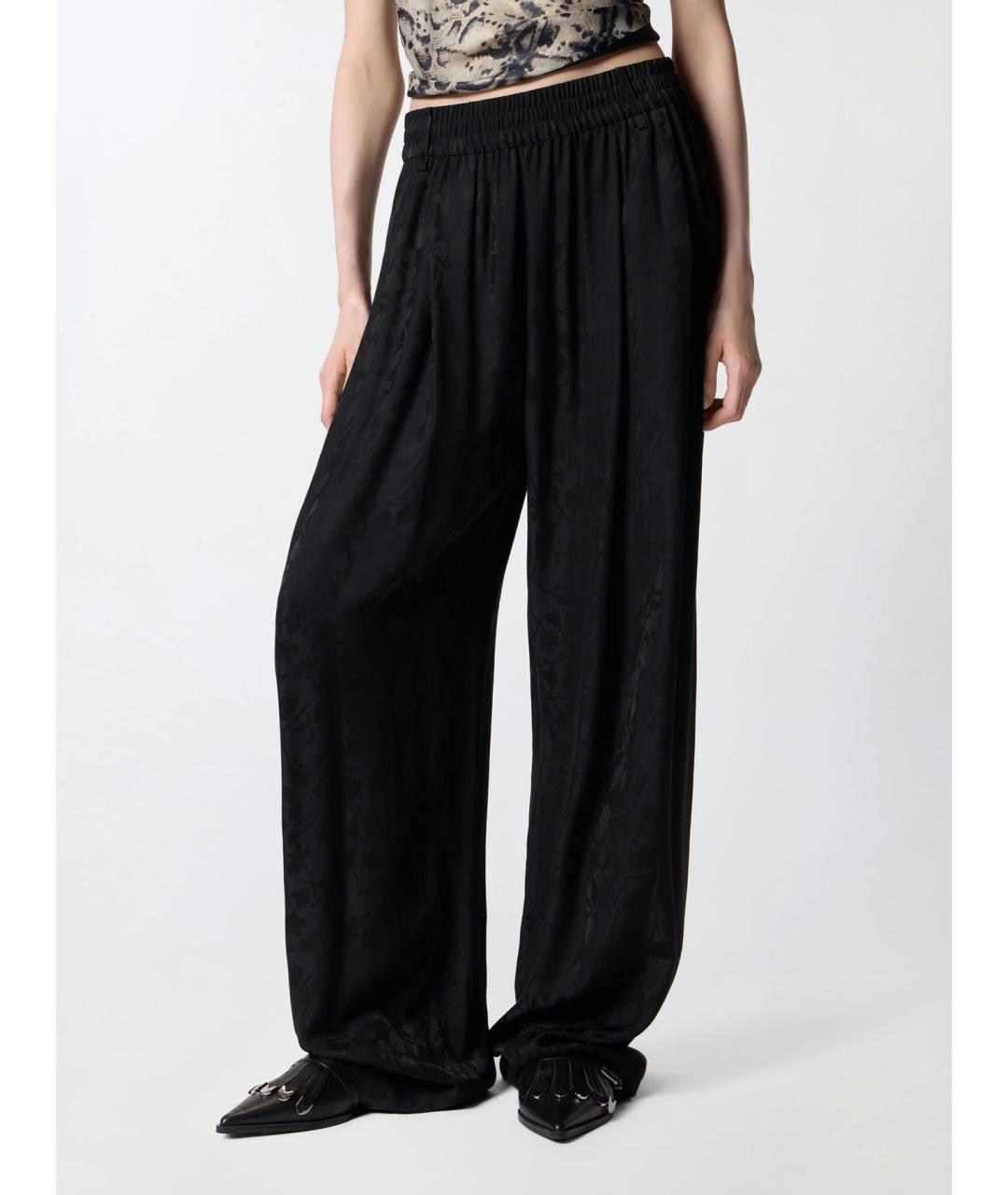 PINKO Черные вискозные прямые брюки, фото 3