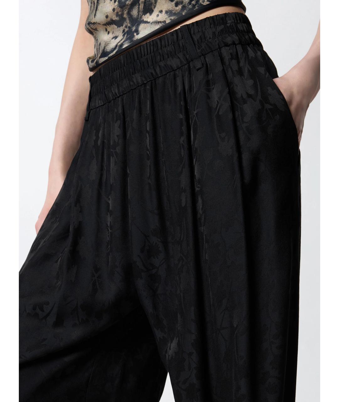 PINKO Черные вискозные прямые брюки, фото 5